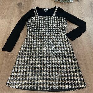 Rare Editions Black and Gold Kids Dress